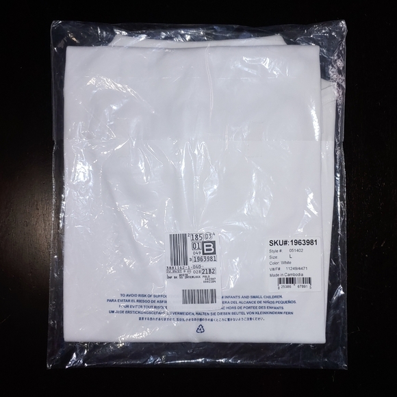 Lands End Kids White Short Sleeve Polo Shirt for Boys or Girls Size L XL 14 - 16 - Picture 5 of 5